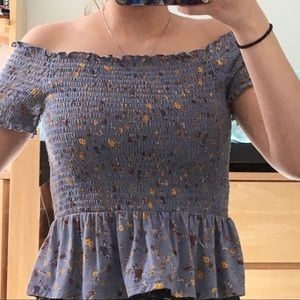 American Eagle Floral Stretch Top